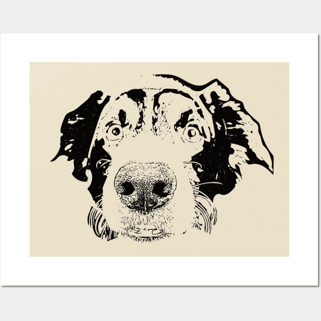 Border Collie Face Design - A Collie Christmas Gift Wall Art by DoggyStyles